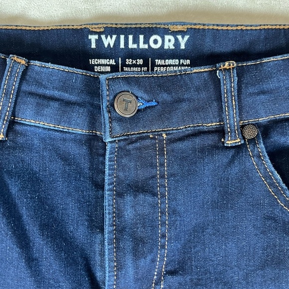 Twilllory 32W 30L Tailored Fit Technical Denim Stretch Cotton Lux Designer Jeans - Picture 5 of 9